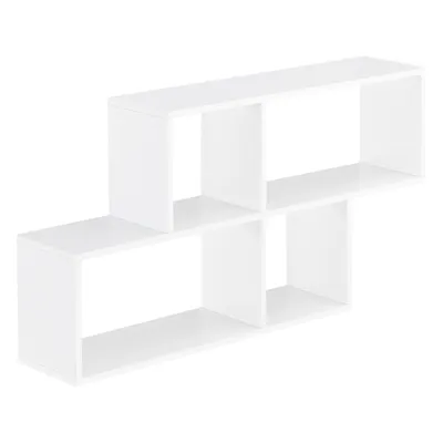Produktbild von Wandregal Bryne 100 x 19,5 x 53 cm mit 4 Ablageflächen Spanplatte Weiß [en.casa]