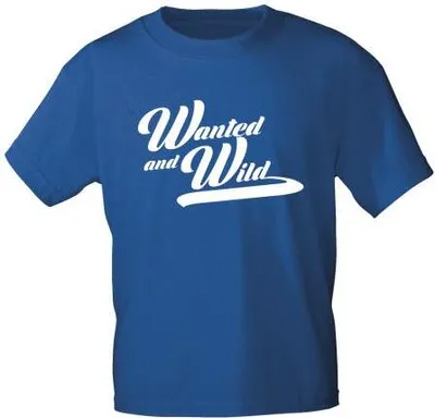 Produktbild von T-Shirt mit Print - Wanted and Wild - 12179 royalblau Gr. S-3XL Größe - M