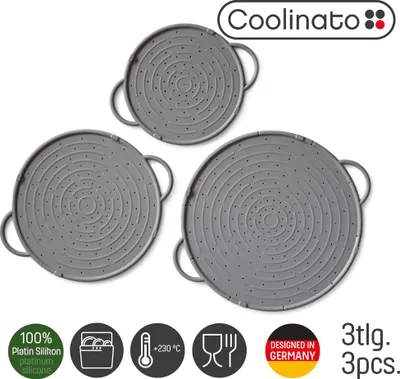 Produktbild von Coolinato Set 3tlg Silikon Spritzschutz