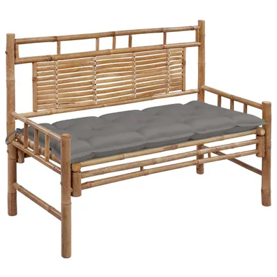 Immagine prodotto di vidaXL Panca da giardino con cuscino in bambù da 120 cm