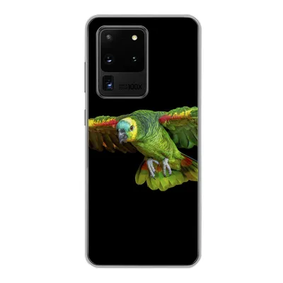 Produktbild von MuchoWow® Handyhülle Schutzhülle Hülle für Samsung Galaxy S20 Ultra Papagei - Vogel - Federn Silikon Softcase Handy Hülle - Karteninhaber