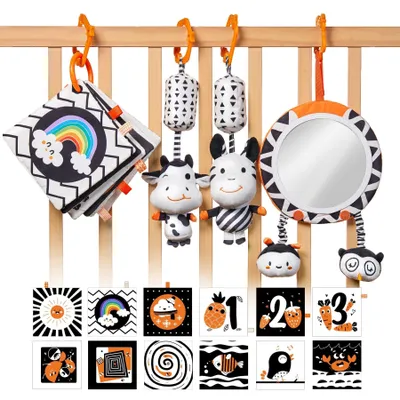 Produktbild von Kontrastspielzeug für Kinderwagen mit 4 Teilen