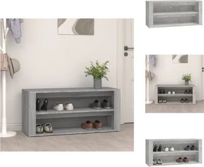 Obrázok produktu pre vidaXL Botník betónový sivý 100x35x45 cm materiál na báze dreva - Regály a skrinky na topánky
