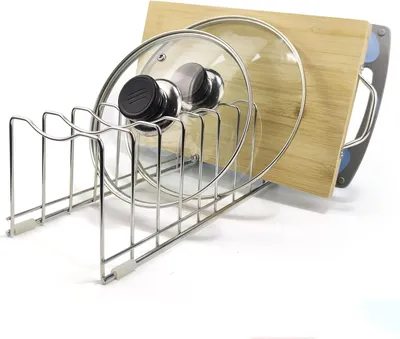 Produktbild von Famanu Topfdeckelhalter Organizer für Küchenutensilien - mit 4 rutschfesten Silikonfüßen