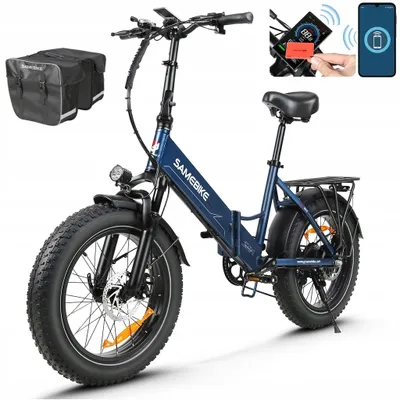 Produktbild von Skládací elektrické kolo pro dospělé Urban Samebike LOTDM200-II 48V 13Ah 80km 20*4.0" Blue+bag