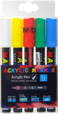 Obrázok produktu pre Akrylové fixky 1-2 mm sada 5 ks M&G