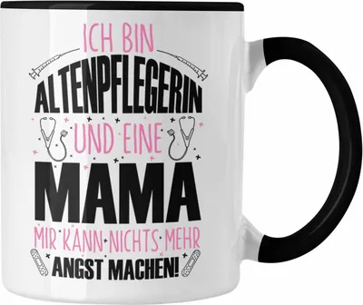 Produktbild von Trendation -  Altenpflegerin Tasse Geschenkidee für Mutter Lustiger Spruch Geschenk Altenpflege Muttertag  (Schwarz)