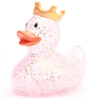 Produktbild von Badeente Glitzer König pink Vinyl 10 cm