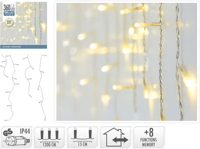 Obrázok produktu pre Ľadové osvetlenie 360 LED teplá biela 6 metrov