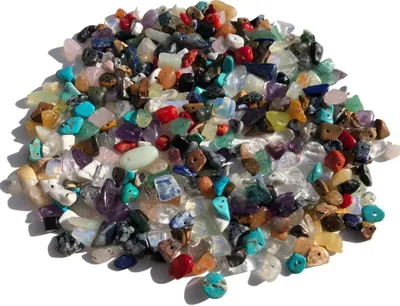 Produktbild von Halbedelstein Perlen Mix 100 g – Naturform gebohrt – Basteln Schmuck
