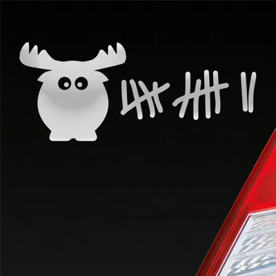 Produktbild von Auto Aufkleber Elch Liste Kills Drive Fast Strichliste 6x15 cm Silber Sticker Heckscheibenaufkleber