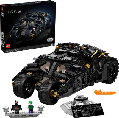 Produktbild von LEGO DC Batman Batmobile Tumbler, Modellauto zum Bauen, großes Set für Erwachsene mit Batman und Joker-Figuren, Sammlermodell zum Ausstellen als cooles Deko-Stück 76240