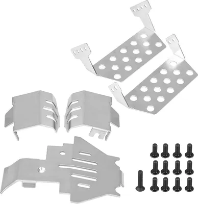 Productafbeelding van Chassisbescherming, 5 stuks RC-onderdelen: beschermplaat voor onder het chassis, roestvrijstalen plaat voor Traxxas TRX-4 82056-4 auto