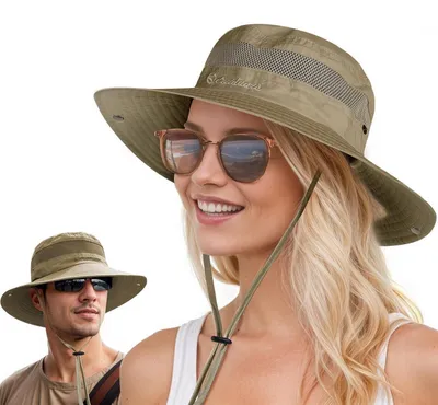 Immagine prodotto di Cappello da sole pieghevole, protezione UV 50, color kaki, traspirante, impermeabile, per donna e uomo