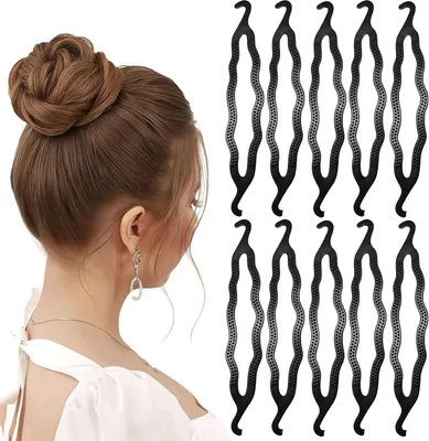 Imagen del producto de Horquillas de plástico con doble gancho, 10 unidades, para el cabello