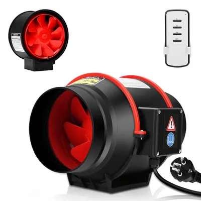 Obrázek produktu pro Potrubní ventilátor kanálový ventilátor 100 mm - 310 m³/h - Dálkové ovládání - Tichý