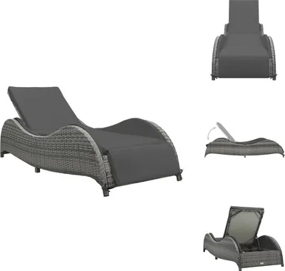 Produktbild von vidaXL Sonnenliege mit Auflage Poly Rattan Anthrazit -  Gartenbetten