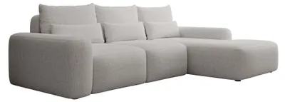 Produktbild von Selsey Carnos – Ecksofa mit Schlaffunktion, Lendenkissen, wasserabweisendem Chenille, Grau, rechts