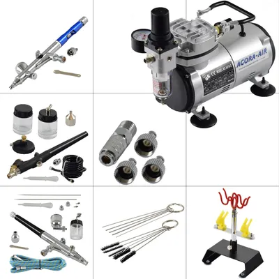 Produktbild von Agora-Tec® Airbrush Set EXPERT K2 blue