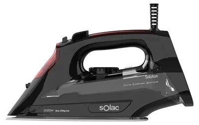 Obrázok produktu pre Solac Solution PV2490, Naparovacia žehlička, Keramická žehliaca plocha, 200 g/min, Čierna, 45 g/min, 0,29 L
