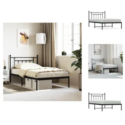 Immagine prodotto di vidaXL Struttura letto con testiera in metallo nero 100x200 cm - Letti e strutture letto