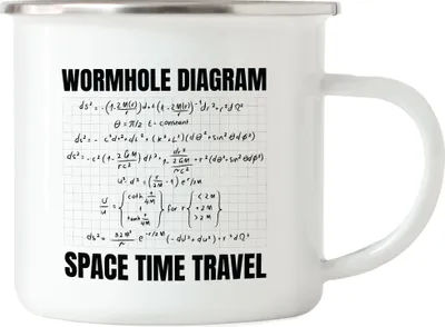 Produktbild von Wormhole Diagram Emaille Tasse Time Travel Zeitreisen Physiker Schwarzes Loch Geschenkidee Zeit-Raum