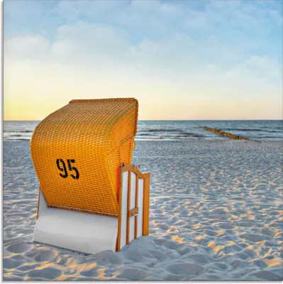 Produktbild von ARTland Glasbild Ostsee7 - Strandkorb Größe: 20x20 cm