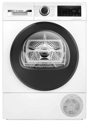 Obrázok produktu pre Bosch Serie 6 WQG245D0ES, Voľne stojaci, Predné plnenie, Tepelné čerpadlo, Biela, Otočné, Dotyk, Pravý