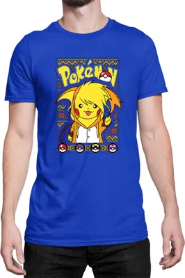Immagine prodotto di Maglietta da uomo Japan Manga Anime Comics Pokemon 033, Man 3XL , Bleu