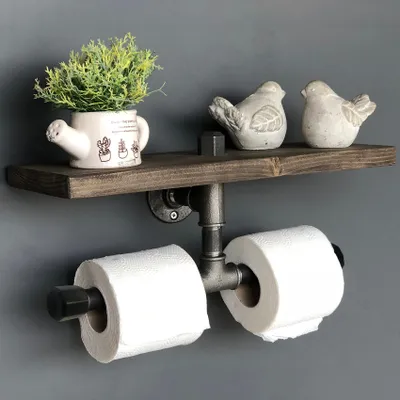 Produktbild von Skye Decor, Boruraf030, Rohrregal, Schwarz, 100 % FICHTENHOLZ, 40 x 12 x 12 cm
