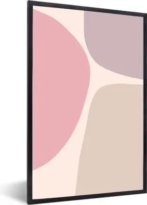 Produktbild von MuchoWow® Gerahmtes Poster Gestaltung - Pastell - Minimalismus 60x90 cm - Poster mit Schwarzem Bilderrahmen Wandposter Rahmen Foto Bilder - Kunst