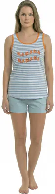 Produktbild von Kisses&Love Damen-Sommerpyjama aus 100 % Baumwolle mit breiten Trägern KL45250