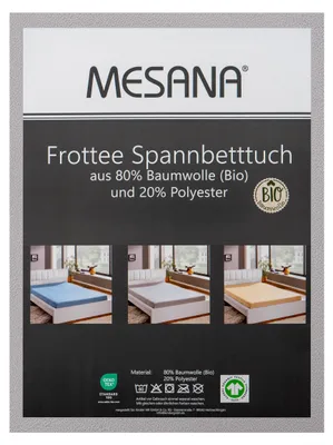 Produktbild von Mesana Frottee Spannbettlaken - unifarben 140-160 x 200 cm silber unifarben