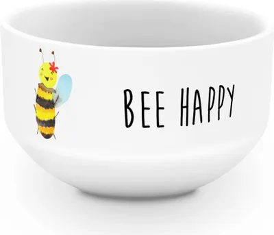 Produktbild von Mr. & Mrs. Panda Schüssel Biene Happy - Weiß - Geschenk, salatschälchen, Obstschale, frühstücksbowl, dessertschale, Müslischale