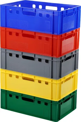 Produktbild von 5 Stück Eurokisten E2 Metzgerkiste 600 x 400 x 200 mm verschiedene Farben