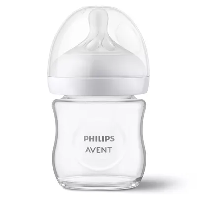 Produktbild von Philips AVENT Babyflasche Natural Response aus Glas - 120 ml Babyflasche, -frei für neugeborene Babys ab 0 Monaten (Modell SCY930/01)