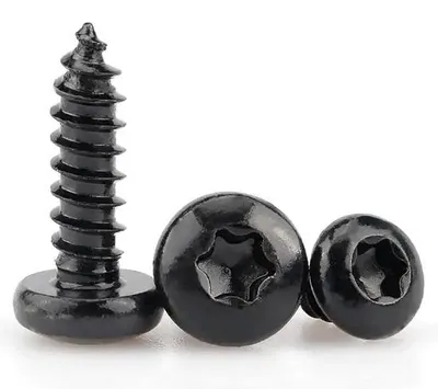 Image de Vis à bois en acier au carbone de 10 mm, revêtement Xylan noir, 100 pièces
