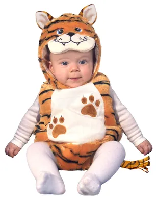 Baby-Tigerkostüm Fagottino, 0-9 Monate, Orange/Schwarz