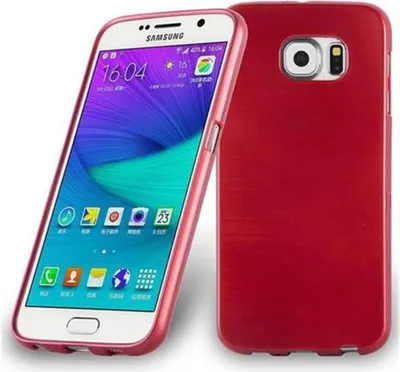 Produktbild von Cadorabo Hülle für Samsung Galaxy S6 Schutz Hülle in Rot Schutzhülle TPU Silikon Etui Case Cover