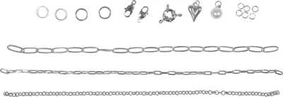 Produktbild von Bastelset "Armbänder Click & Match" Silber