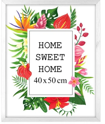 Obrázek produktu pro MG Design rám na obrazy 40 x 50 cm - barva bílá, ze dřeva, s akrylovým sklem - pro vertikální nebo horizontální zavěšení/postavení, na fotografie, plakáty