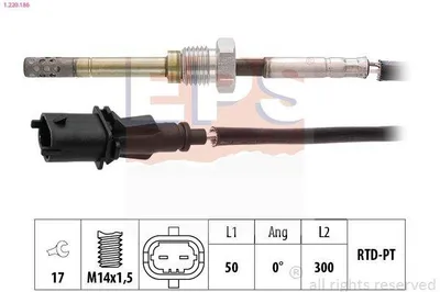Produktbild von EPS 1.220.186 Abgastemperatursensor für OPEL Corsa D Schrägheck (S07) M14x1,5