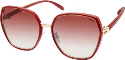 Produktbild von Guess Gf0407-5966f Damen-sonnenbrille Rot  Damen Rot One Size