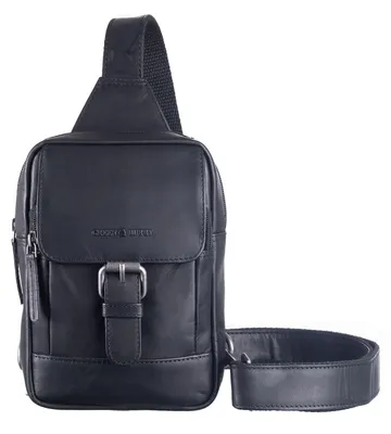 Produktbild von GREENBURRY Leder Umhängetasche Sling Bag Fiorentina Crossover Bag Black schwarz