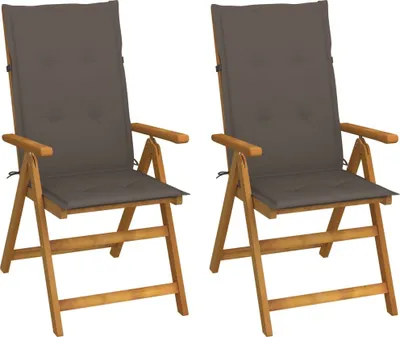 Produktbild von Garten-Liegestühle 2 Stk. mit Kissen Akazie Massivholz