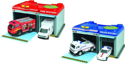 Produktbild von Tragbare Station mit 2 Metallautos 24 x 15,5 x 12,5 cm