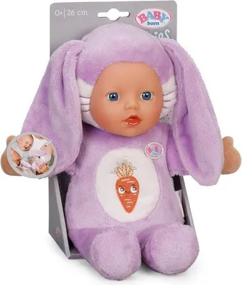 Produktbild von BABY BORN Puppe Hase, 26 cm, Weicher Körper, Mit Ohren und Fingertaschen, Neugeborenen Spielzeug