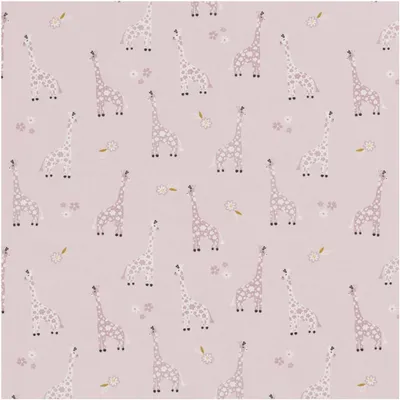 Popeline Baumwollstoff Giraffen Kinderstoff babyrosa