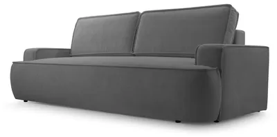 Produktbild von Sofa SOLO mit Schlaffunktion, Schlafsofa, Wohnzimmersofa, Couch, Soffa, Bettsofa, Bucle-Stoff – Grau GERRA 70