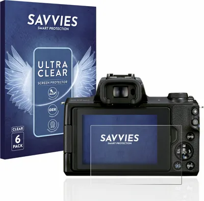 Produktbild von 6x Für Canon EOS M50 Mark II Schutzfolie Savvies Displayschutz Display Schutz Folie Klar Transparent